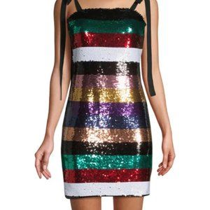 Lea & Viola Striped Sequin Mini Dress